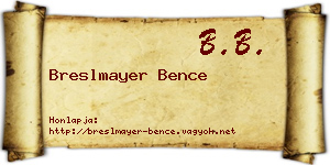 Breslmayer Bence névjegykártya